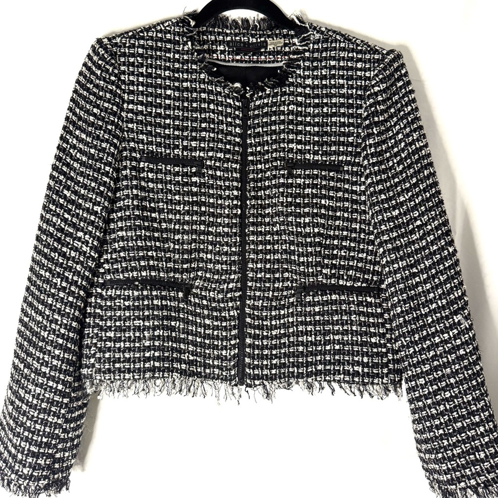 Alice‎ Olivia Employed Tweed Pattern Jacket Sz M
